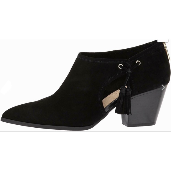 Bella Vita Shoes - Bella Vita Eli Suede Black Leather Boots Heels